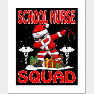 Christmas School Nurse Squad Reindeer Pajama Dabing Santa Posters and Art